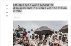 ኢትዮጵያ ኣብ ሓደ ዓመት ጥራይ ልዕሊ 5.1 ሚልዮን ህዝቢ ብምምዝባል ዝኸፍአት ሃገር ኮይና፡፡