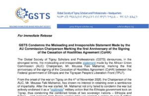 GSTS Denounces AU Commission Statement on Pretoria Peace Deal First Anniversary