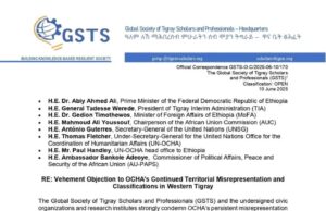 Tigrayan Coalition Slams OCHA: “Pernicious Attempt to Erase Identity” in Western Tigray